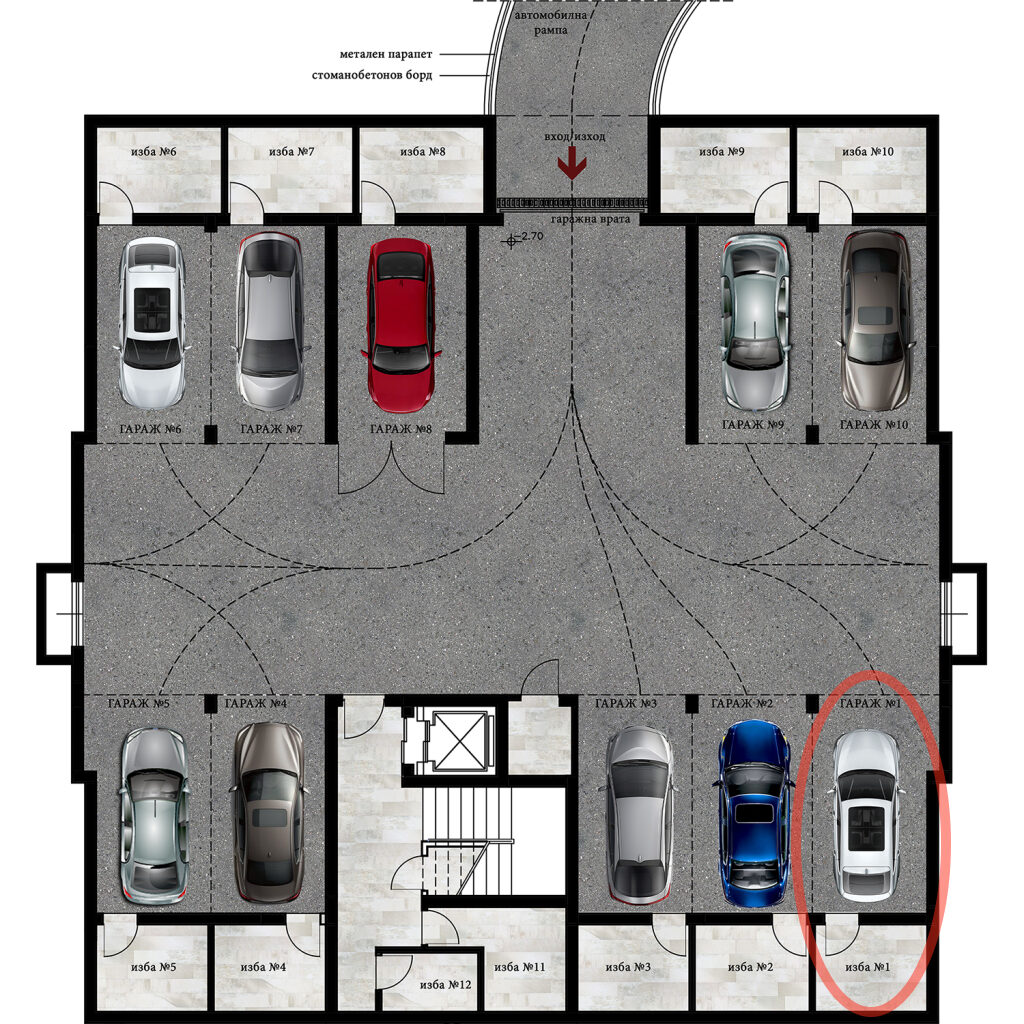 Garage position for apartment 12
